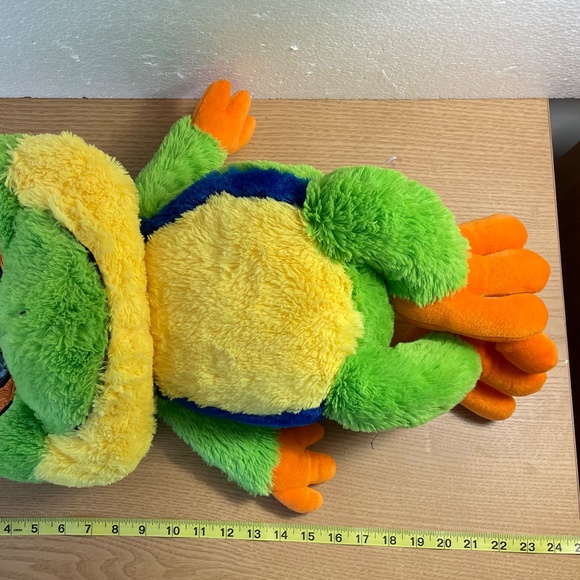 Fiesta Dart Frog Plush Colorful Stuffed Animal Big Glitter Eyes Large 21” Toy - Picture 8 of 8